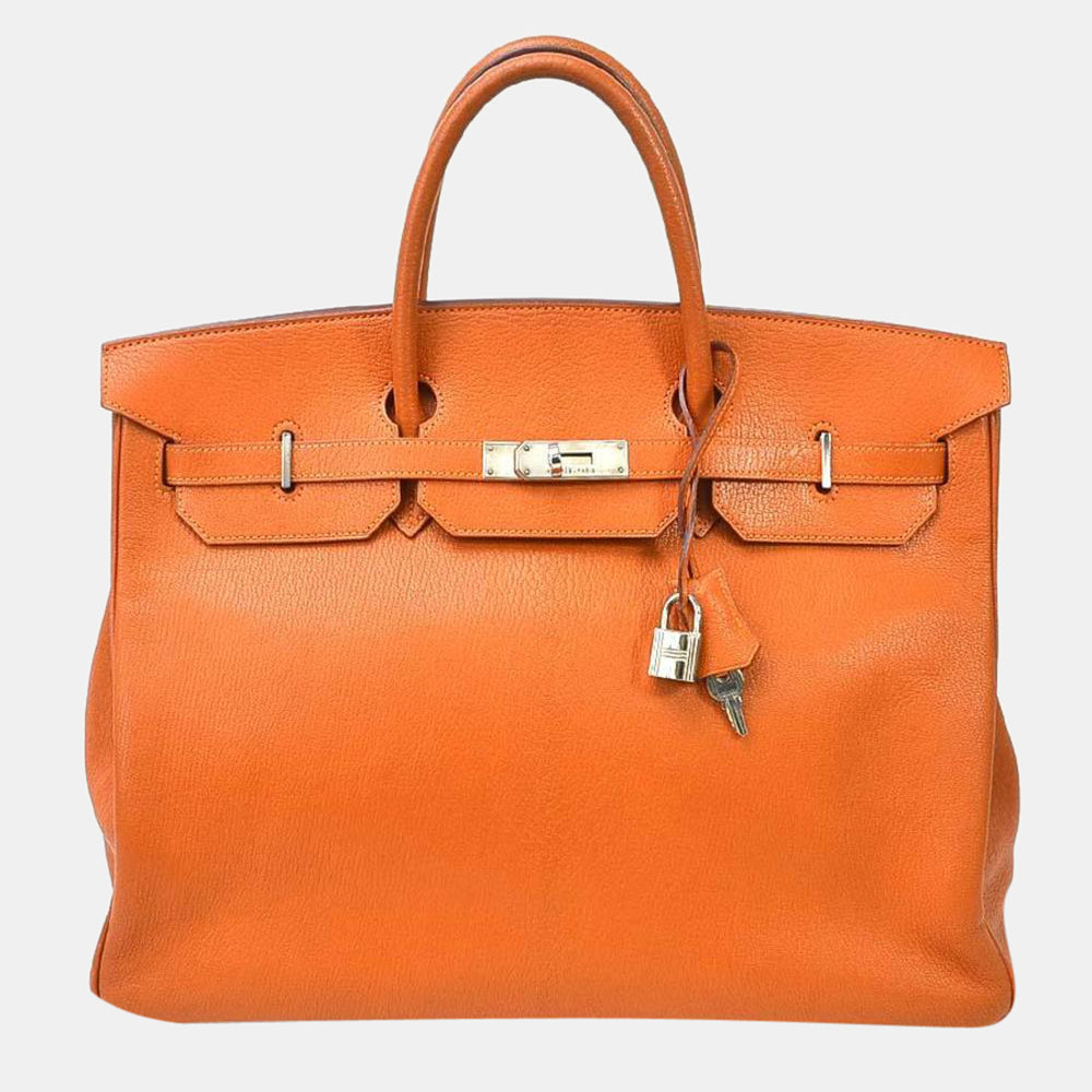 Handbag Birkin 40 Potiron Chevre Mizol Ladies Premium Feature