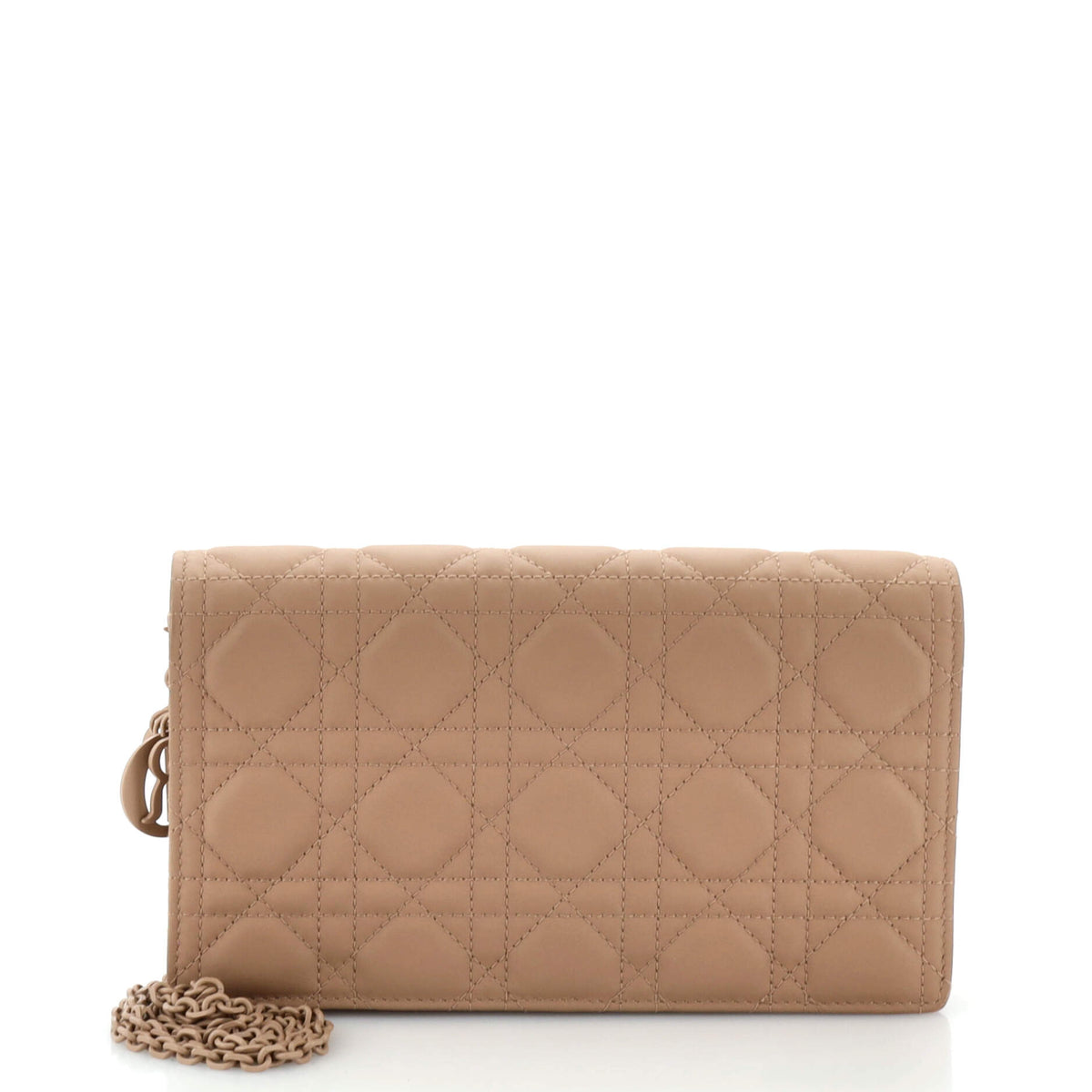 Christian Dior Ultra Matte Lady Dior Wallet on Chain Pouch Cannage Quilt Calfskin Long