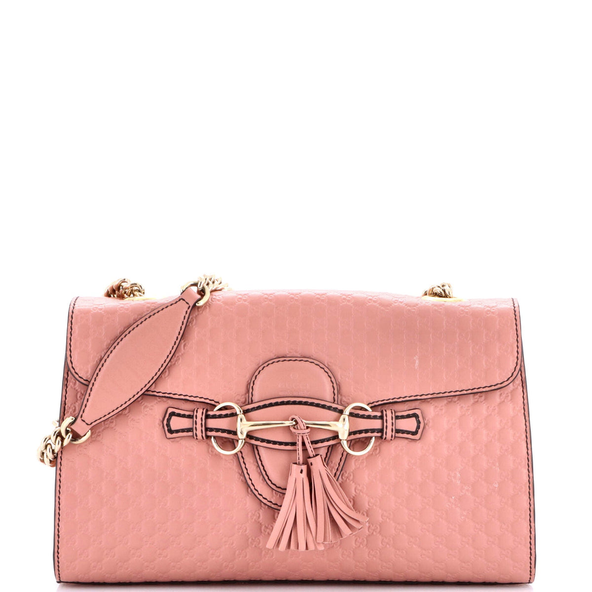 Gucci GUCCI Emily Chain Flap Bag Microguccissima Leather Medium