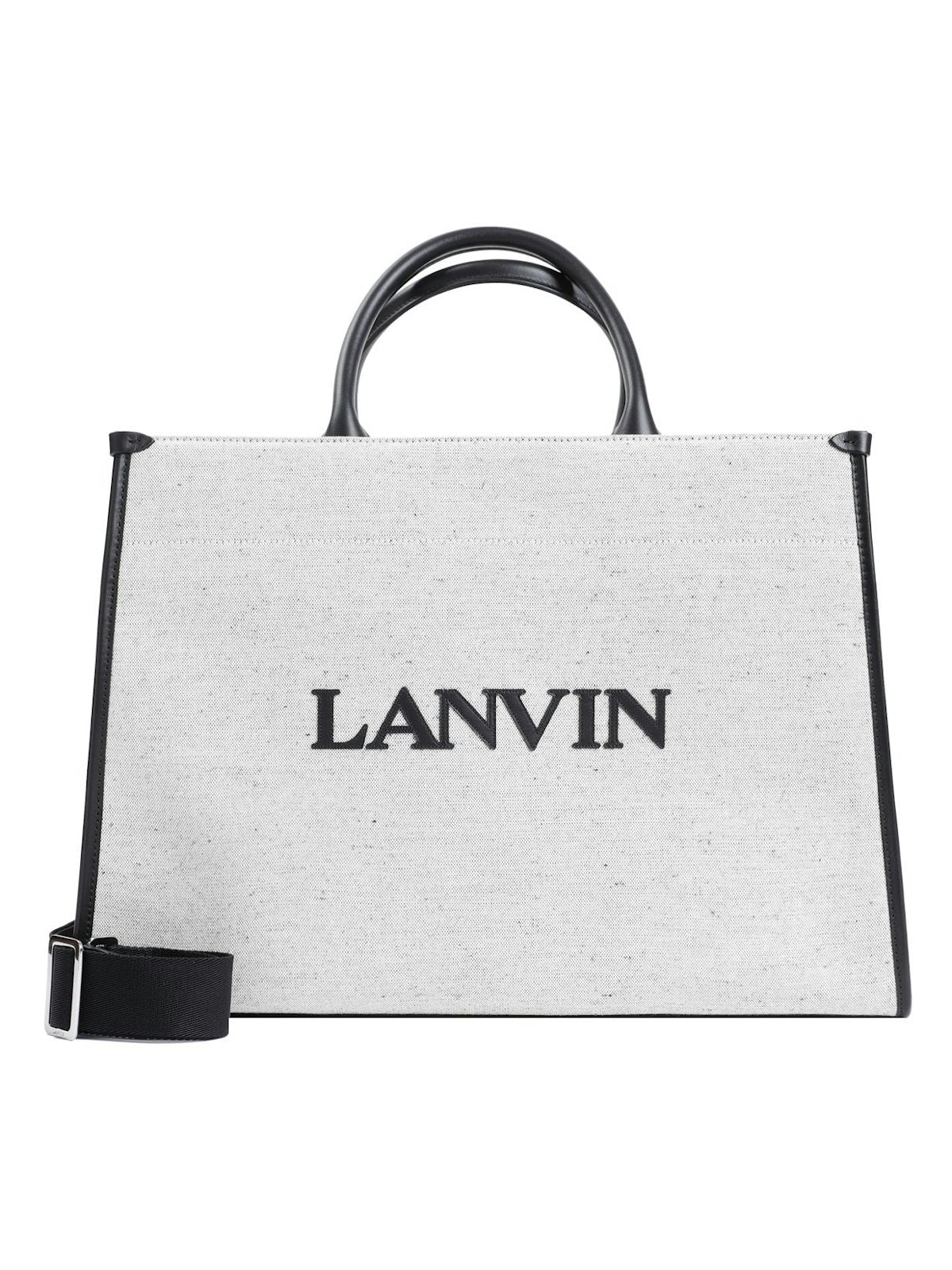 Lanvin Men's Cotton Tote Bag in Grey | Size UNICA | LWBGTC00CAN1P24