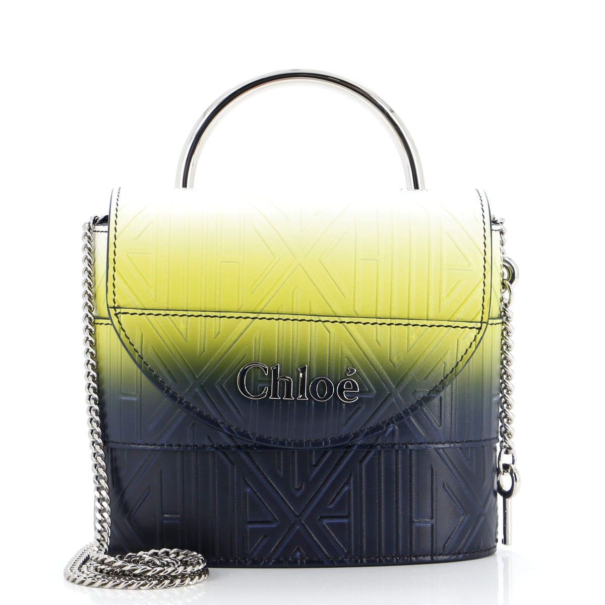 Chloe CHLOE Aby Lock Bag Embossed Leather Small