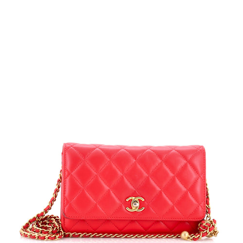 CHANEL Pearl Crush Wallet on Chain Quilted Lambskin