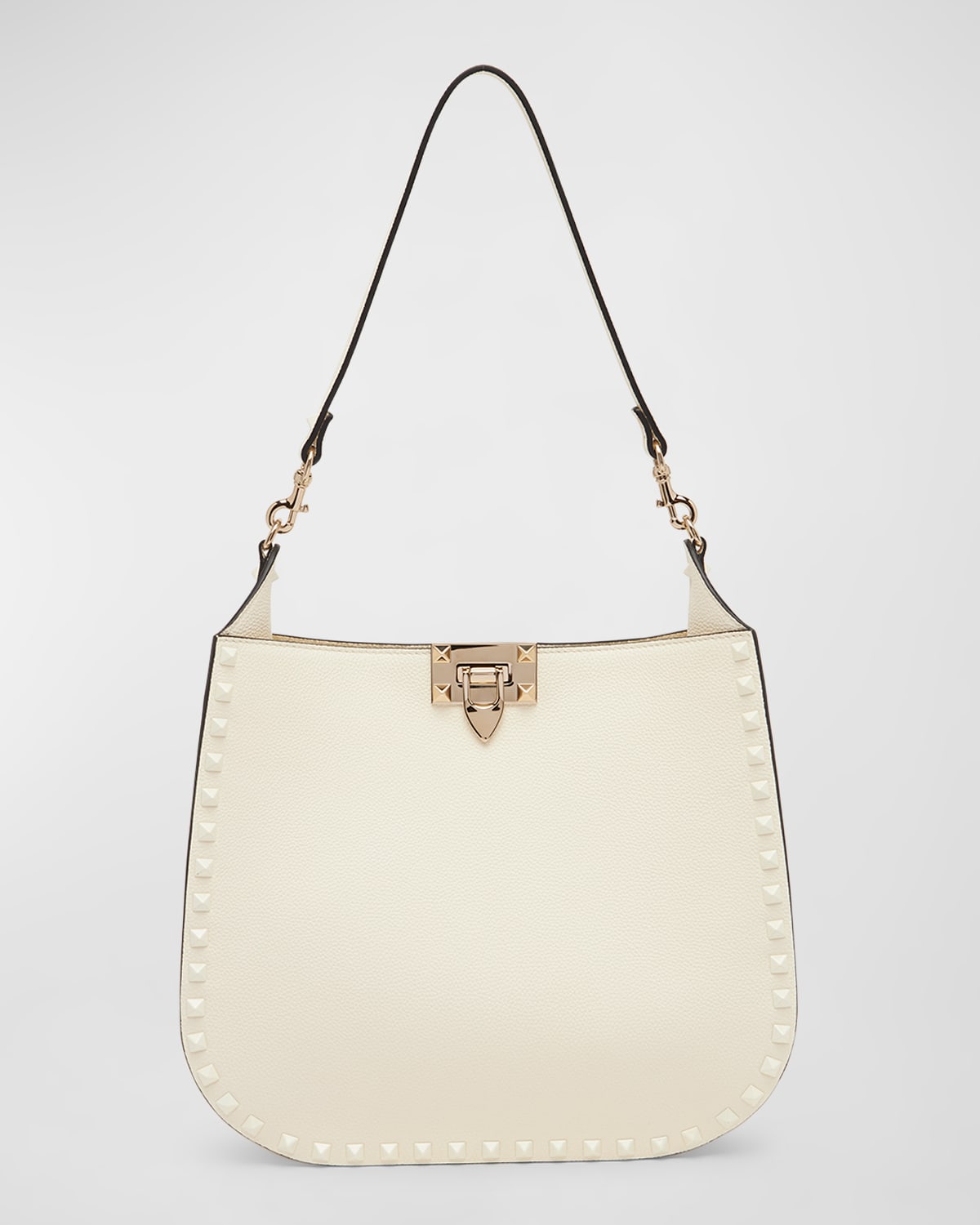 Valentino Small Rockstud Leather Hobo Bag