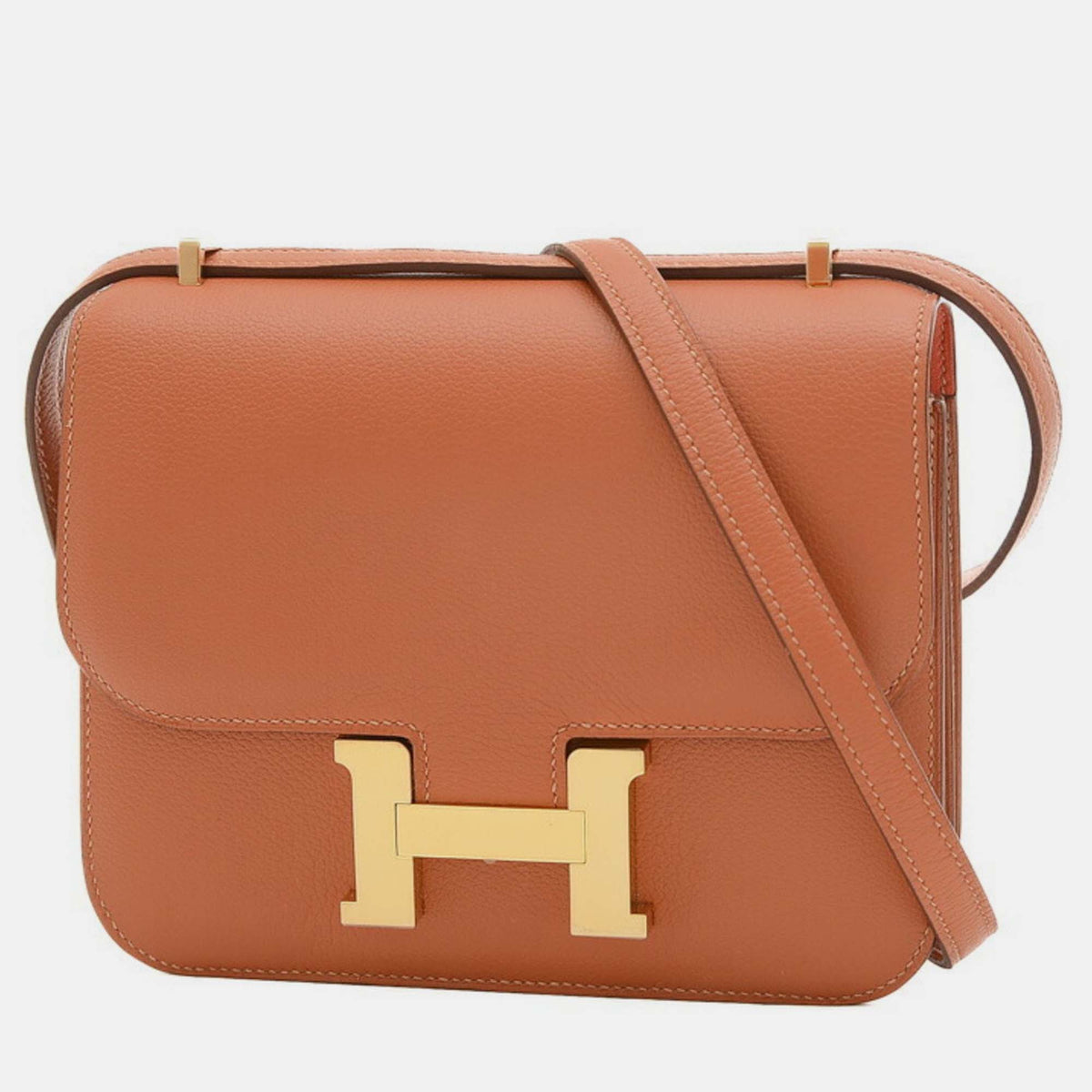 Hermès Rose Jaipur Evercolor Leather Constance 18 Shoulder Bag