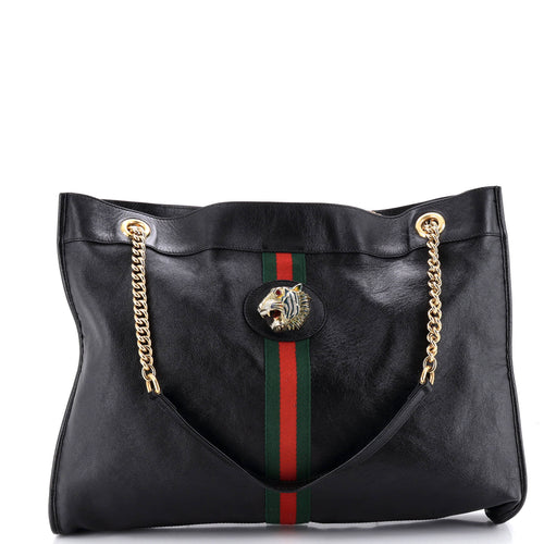 GUCCI Rajah Chain Tote Leather Large