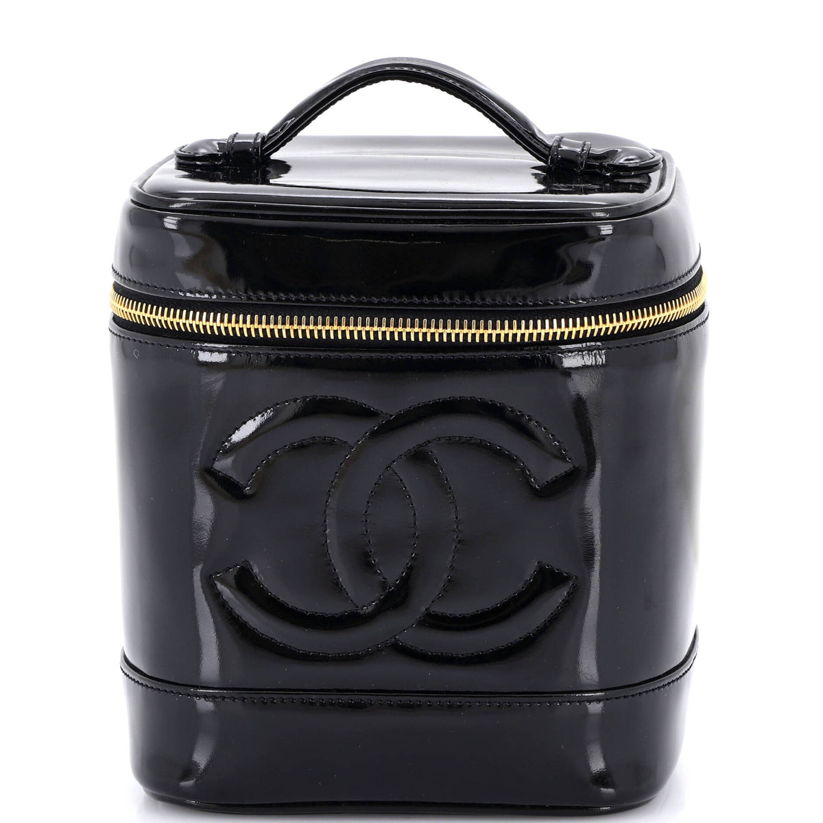 Chanel CHANEL Vintage Timeless Cosmetic Case Patent Tall