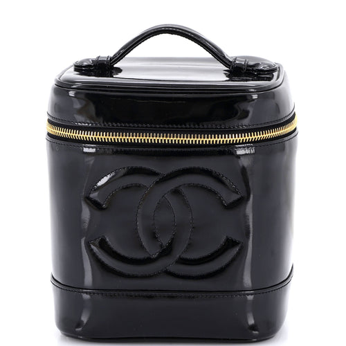 CHANEL Vintage Timeless Cosmetic Case Patent Tall