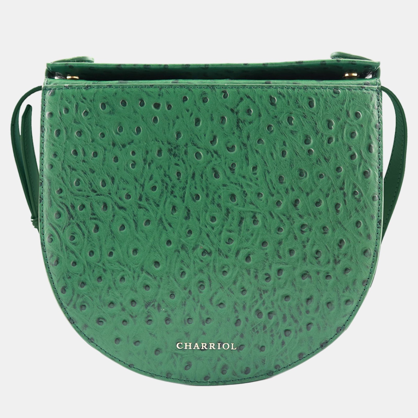 Charriol Green Leather Passion Ostrich Crossbody