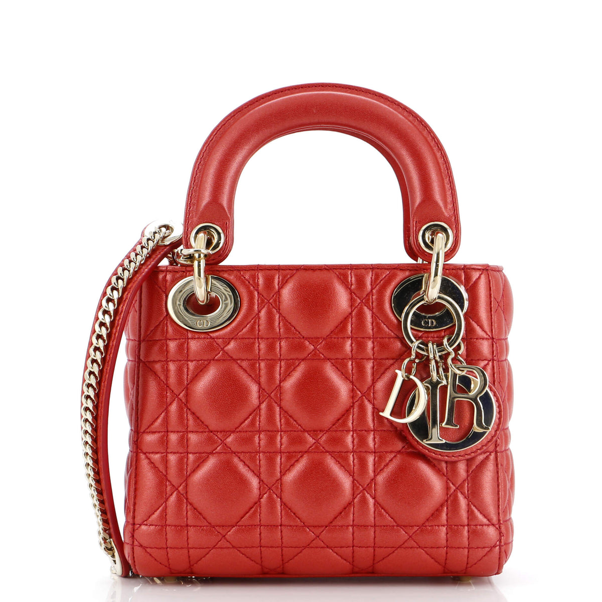 Christian Dior Lady Dior Chain Bag Cannage Quilt Lambskin Mini