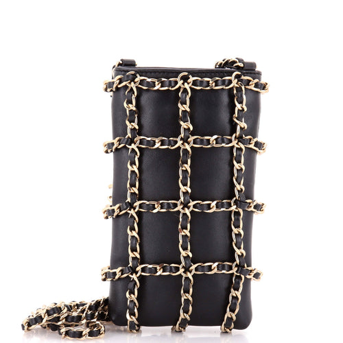 CHANEL Tech Me Out Clutch With Chain Lambskin