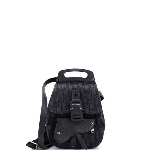 Saddle Backpack Oblique Canvas Mini