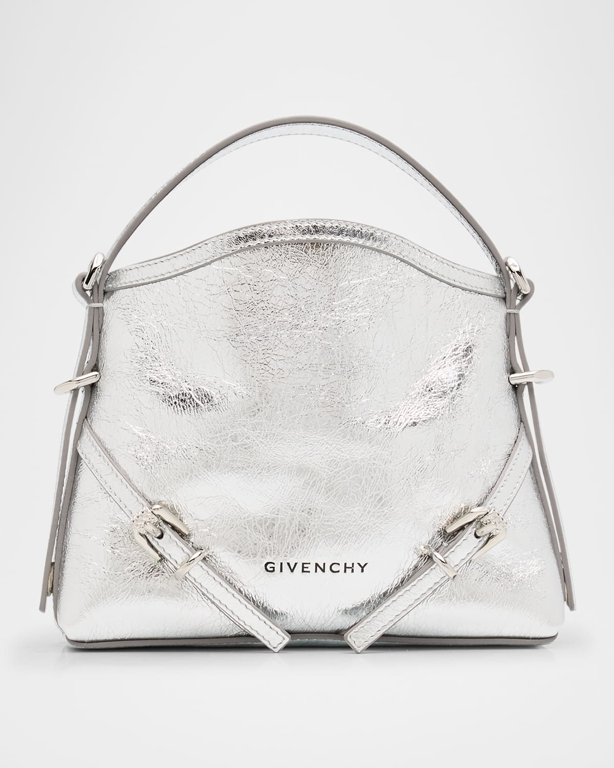 Givenchy Voyou Nano Top-Handle Bag in Metallic Leather