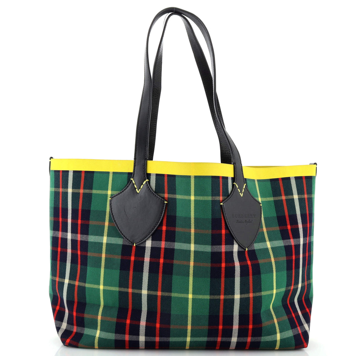 Burberry Reversible Giant Tote Tartan Cotton Medium