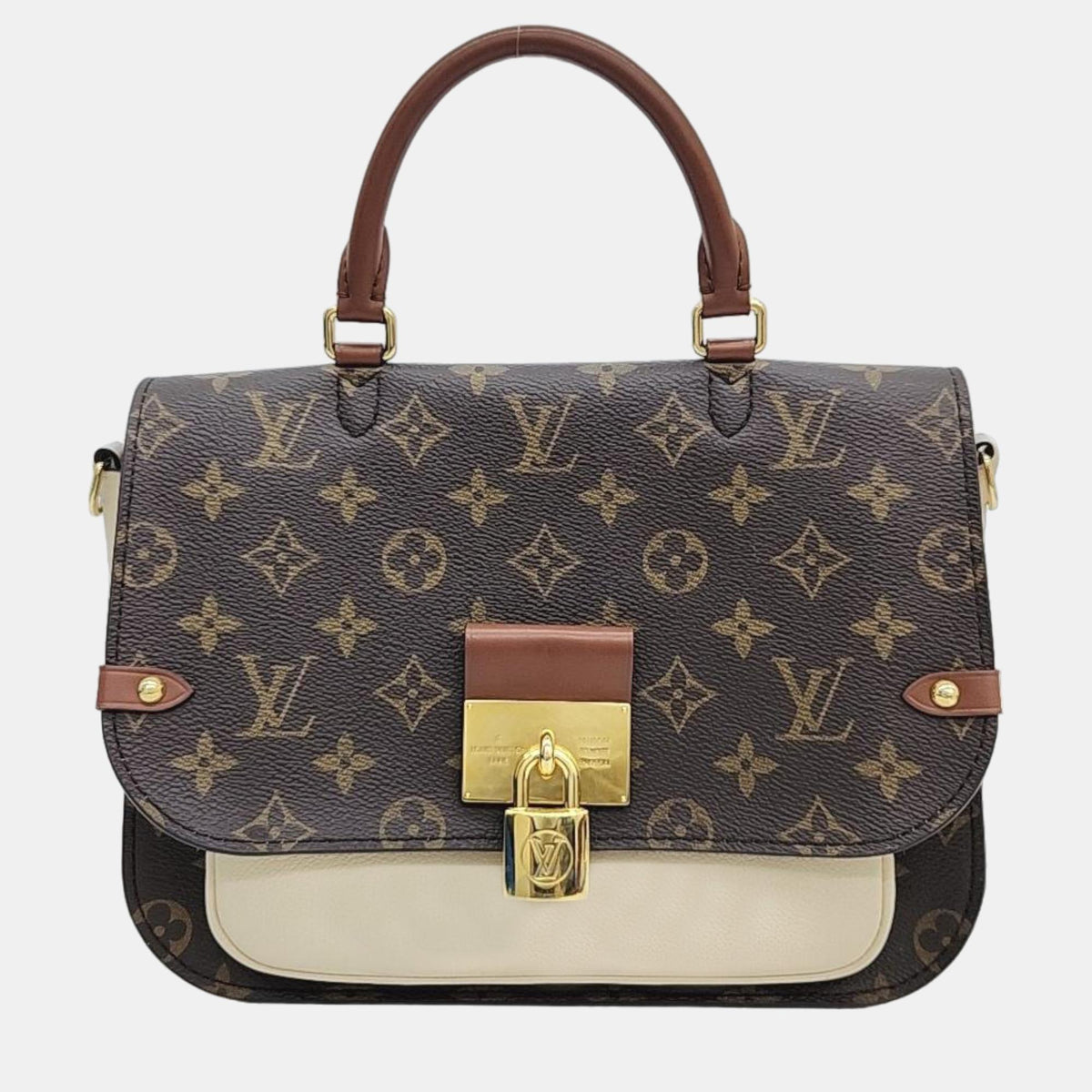 Louis Vuitton Brown/Creme Monogram Canvas and Leather Vaugirard Bag