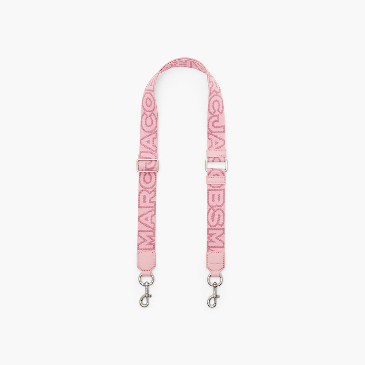 Marc Jacobs The Thin Outline Logo Webbing Strap in Ribbon Pink Multi
