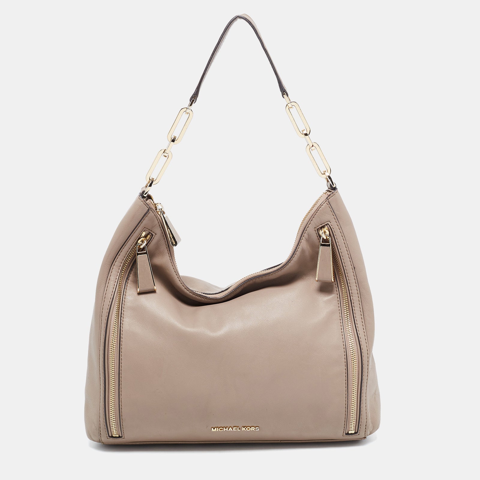 Michael Kors Beige Leather Matilda Shoulder Bag