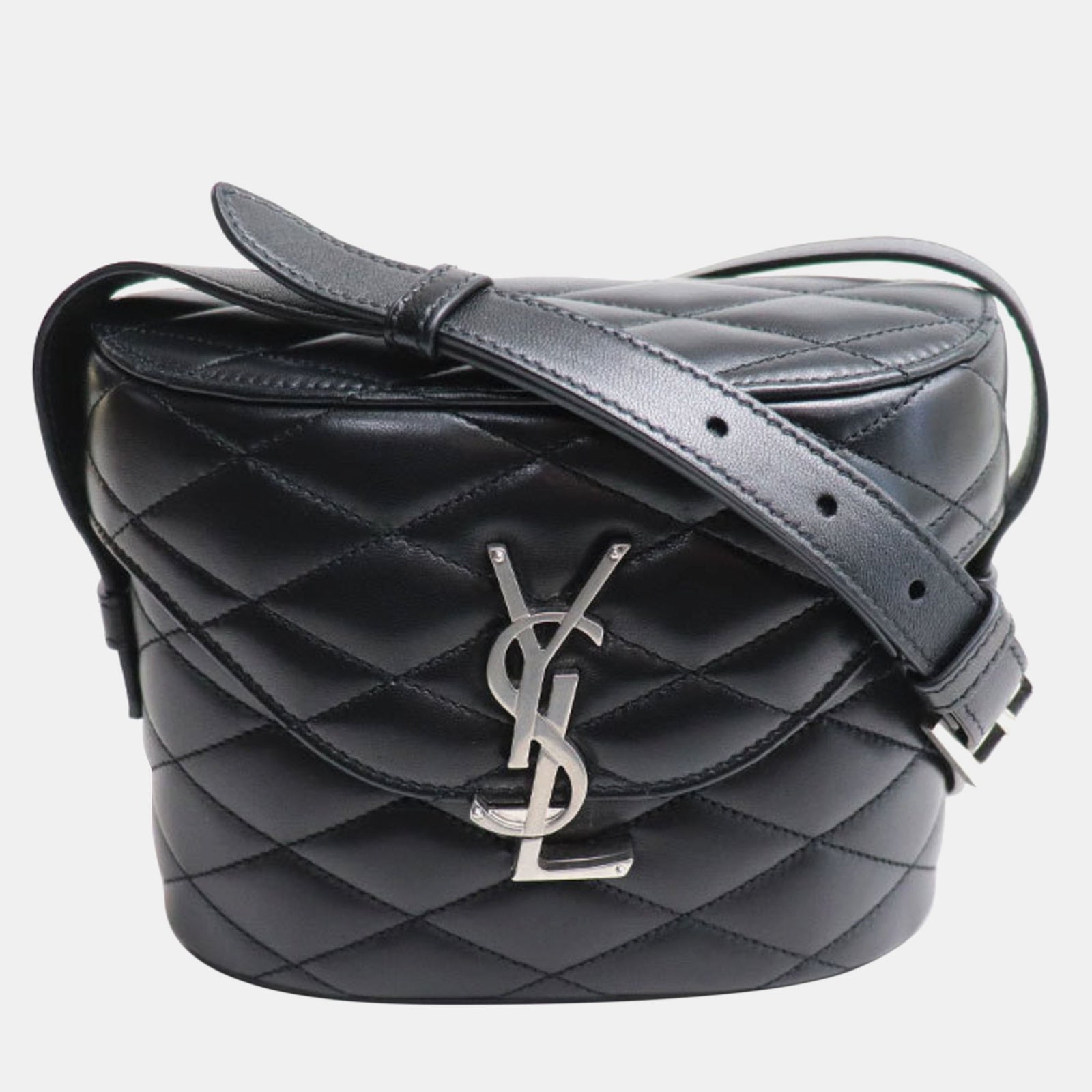 Saint Laurent Paris Black Leather June Box Bag