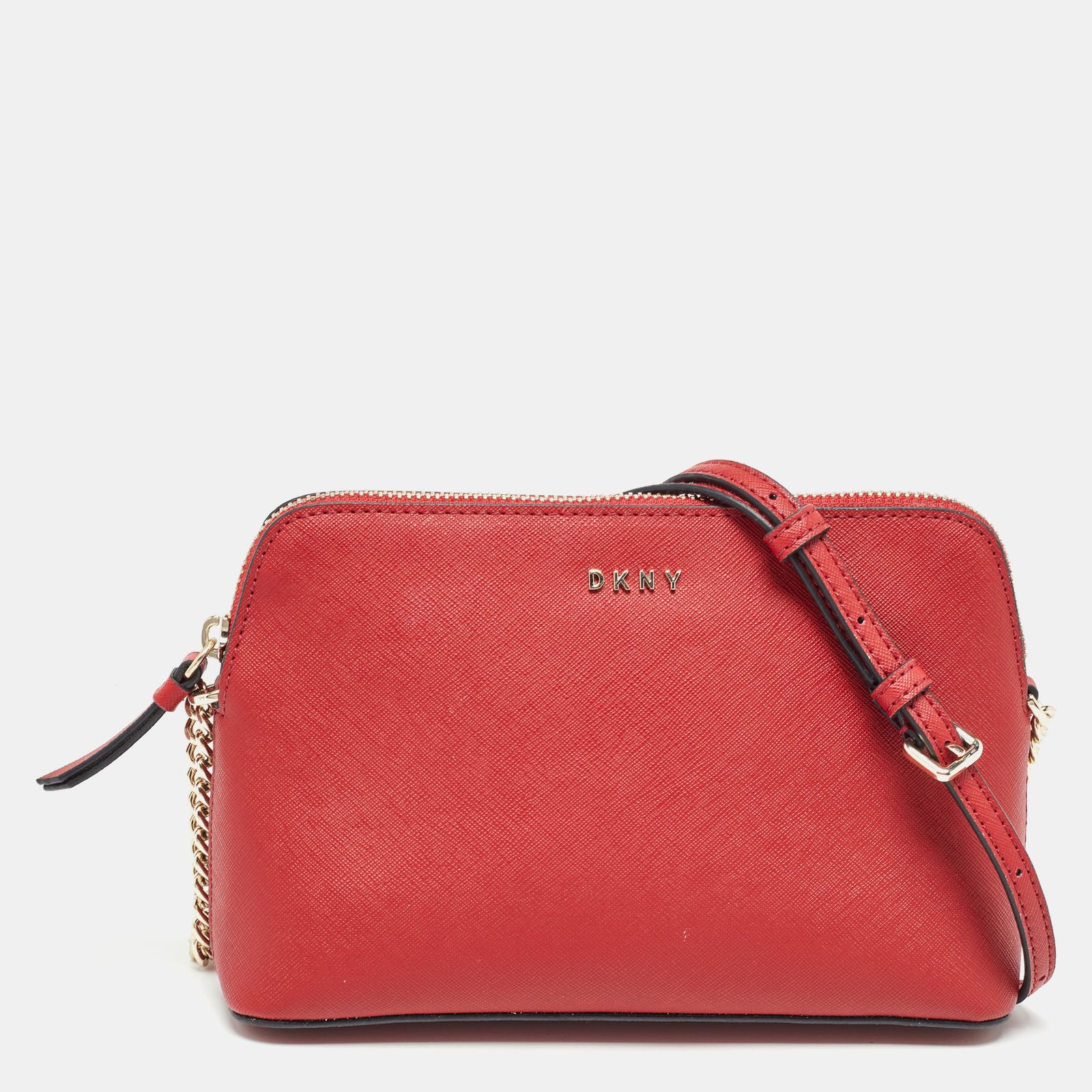 DKNY DKNY Red Leather Bryant Dome Crossbody Bag