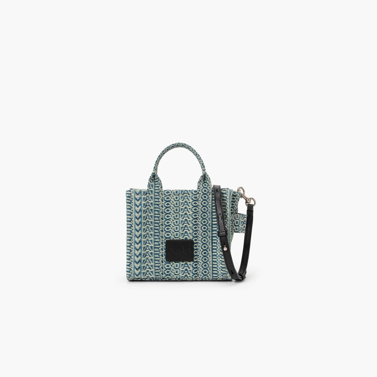 Marc Jacobs The Washed Monogram Denim Crossbody Tote Bag in Sun Faded Denim