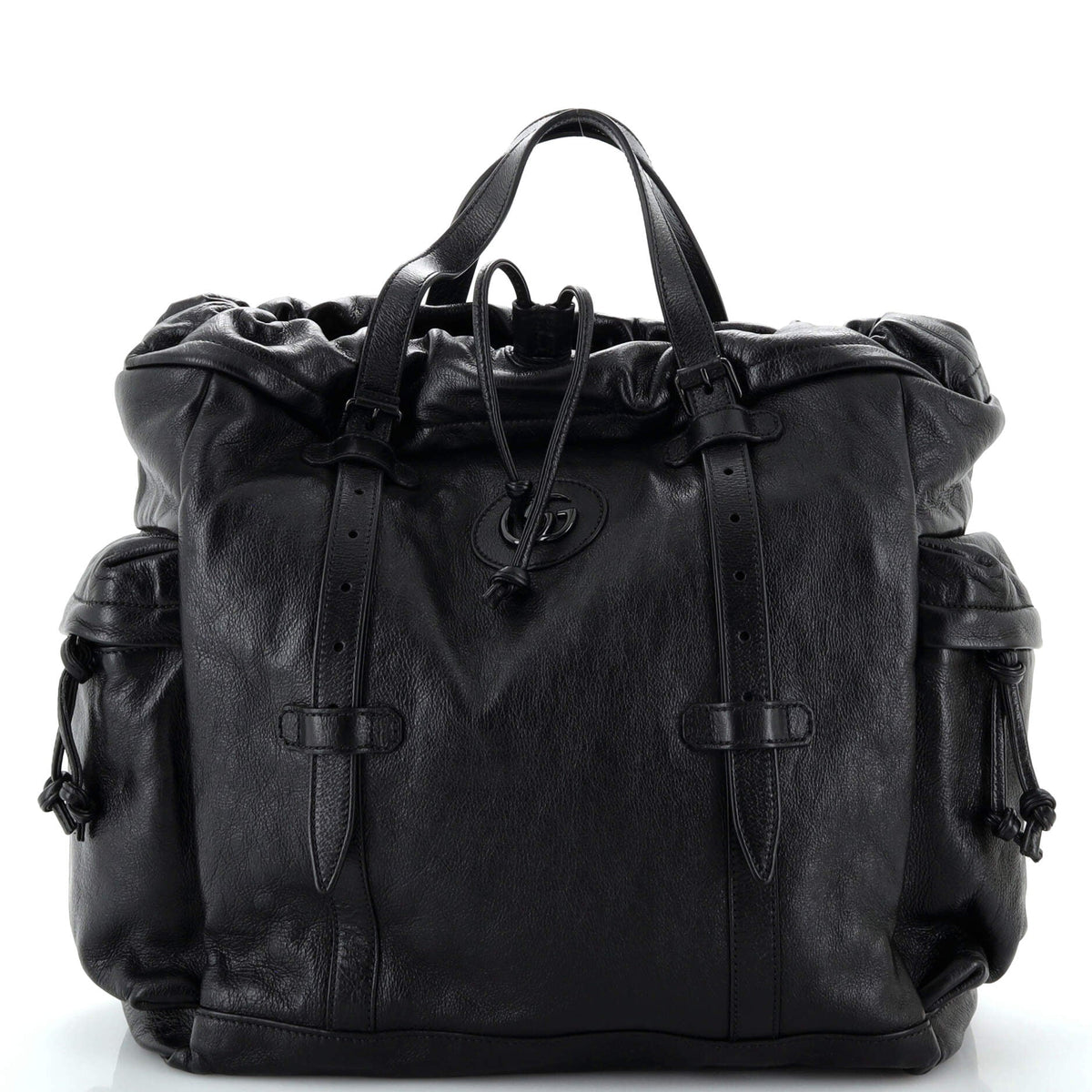 Gucci GUCCI Double G Drawstring Tote Leather