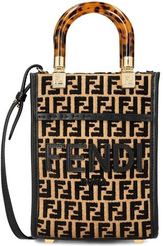 Fendi Women's Mini Sunshine Shopper Bag in Black | Size UNICA | 8BS051AQ0X