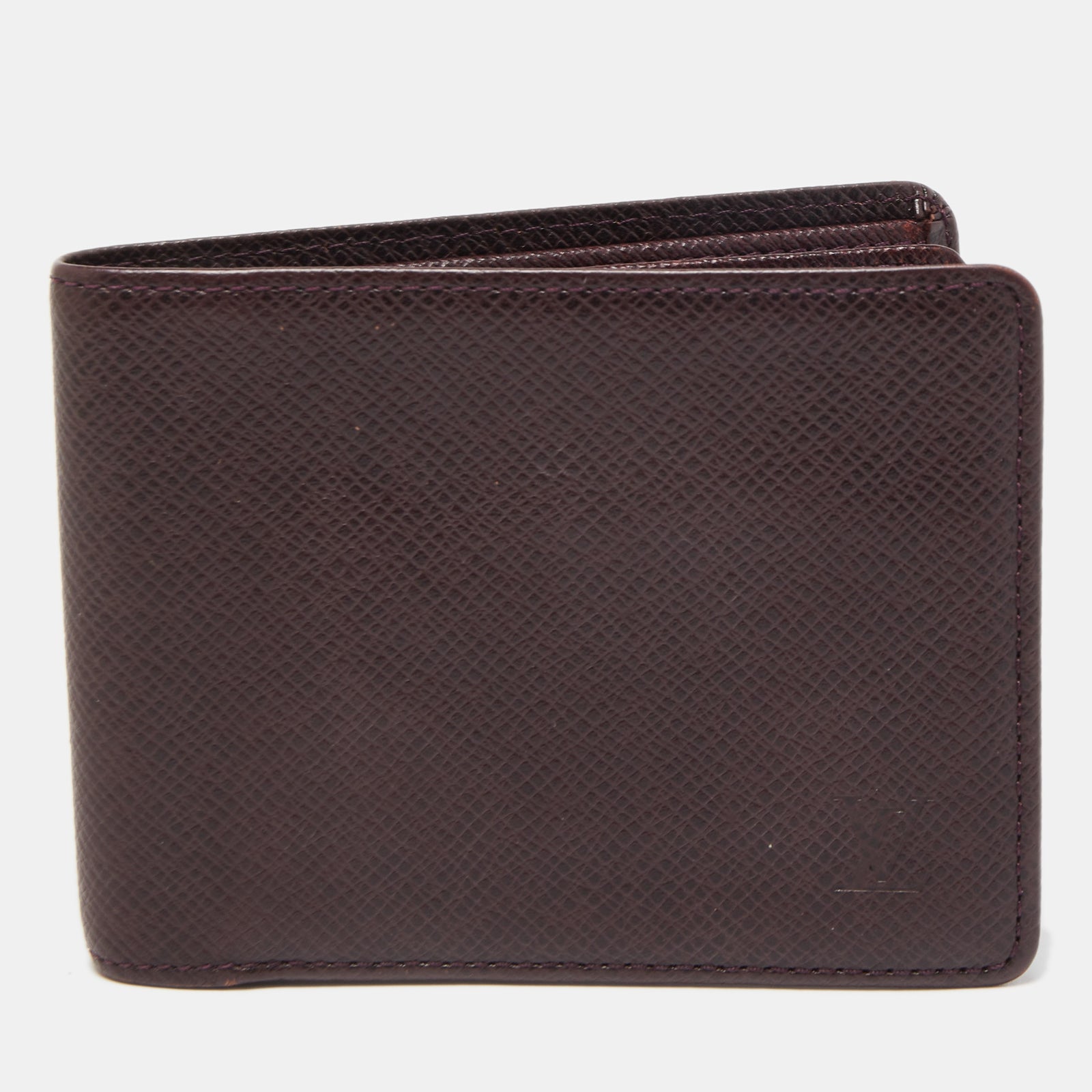 Louis Vuitton Burgundy Taiga Leather Bifold Wallet