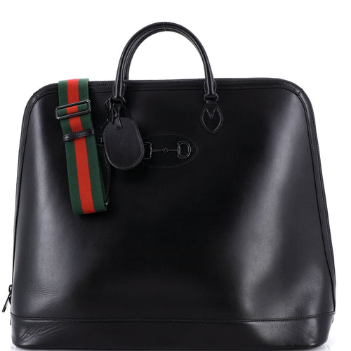 GUCCI Horsebit 1955 Web Duffle Bag Leather Large