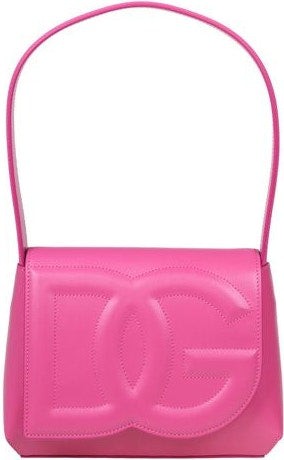 Women's Dg Logo Leather Shoulder Bag in Pink | BB7516AW576 Color 80441