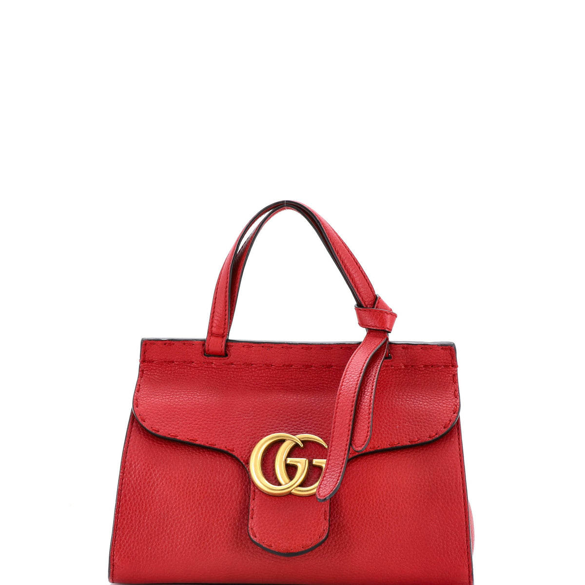 Gucci GUCCI GG Marmont Top Handle Bag Leather Mini