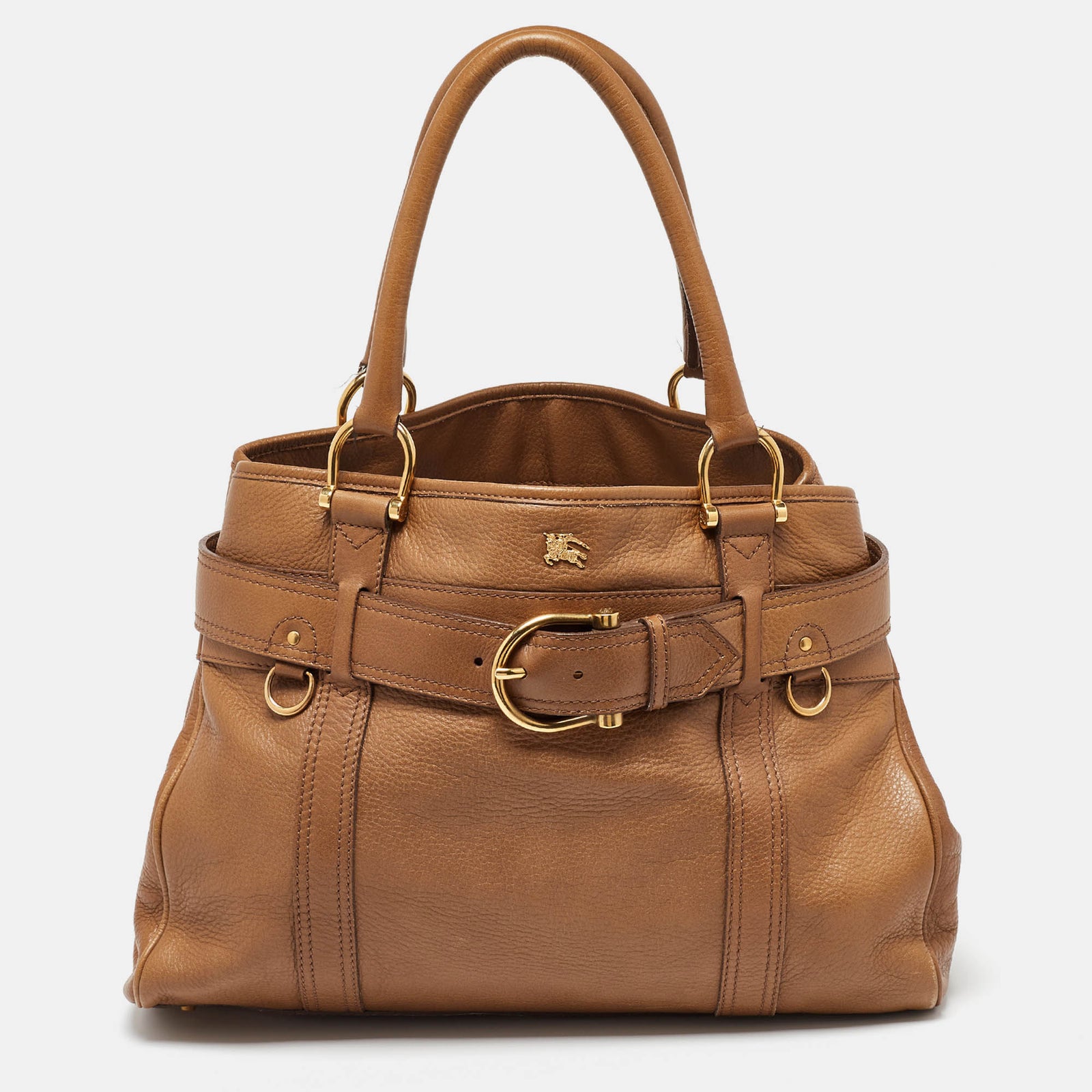 Burberry Brown Leather Double Handle Tote