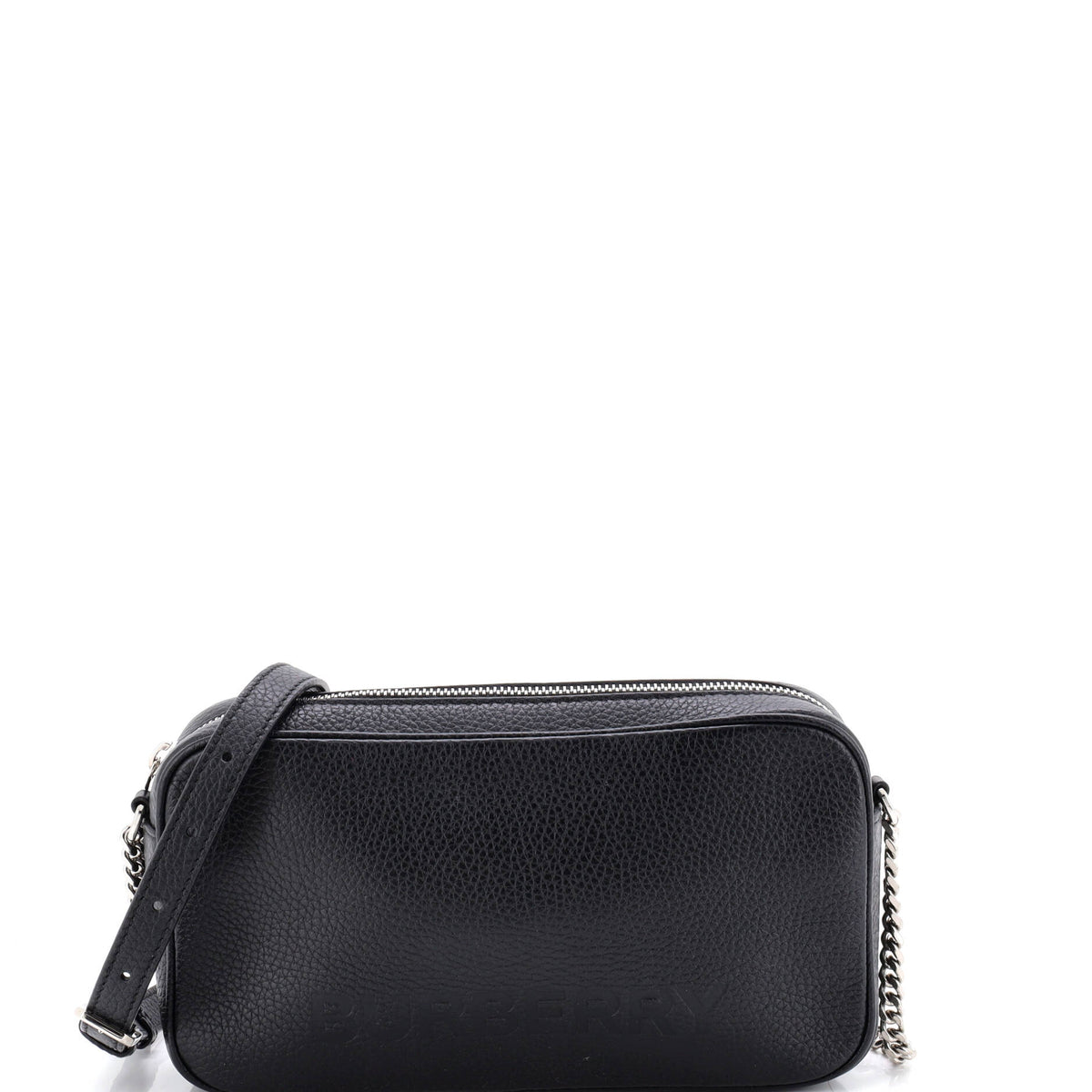 Burberry Camera Crossbody Bag Logo Embossed Leather Small