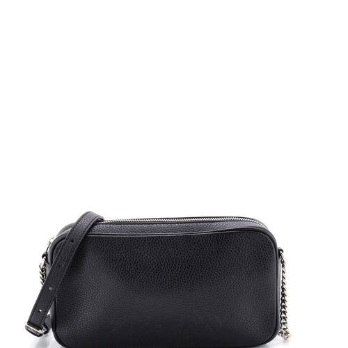 Camera Crossbody Bag Logo Embossed Leather Small