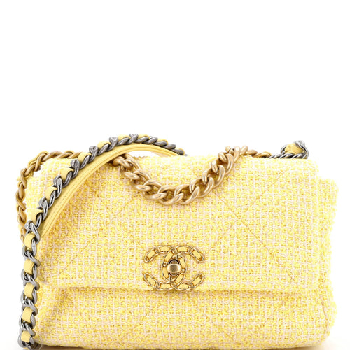 CHANEL 19 Flap Bag Quilted Tweed Medium