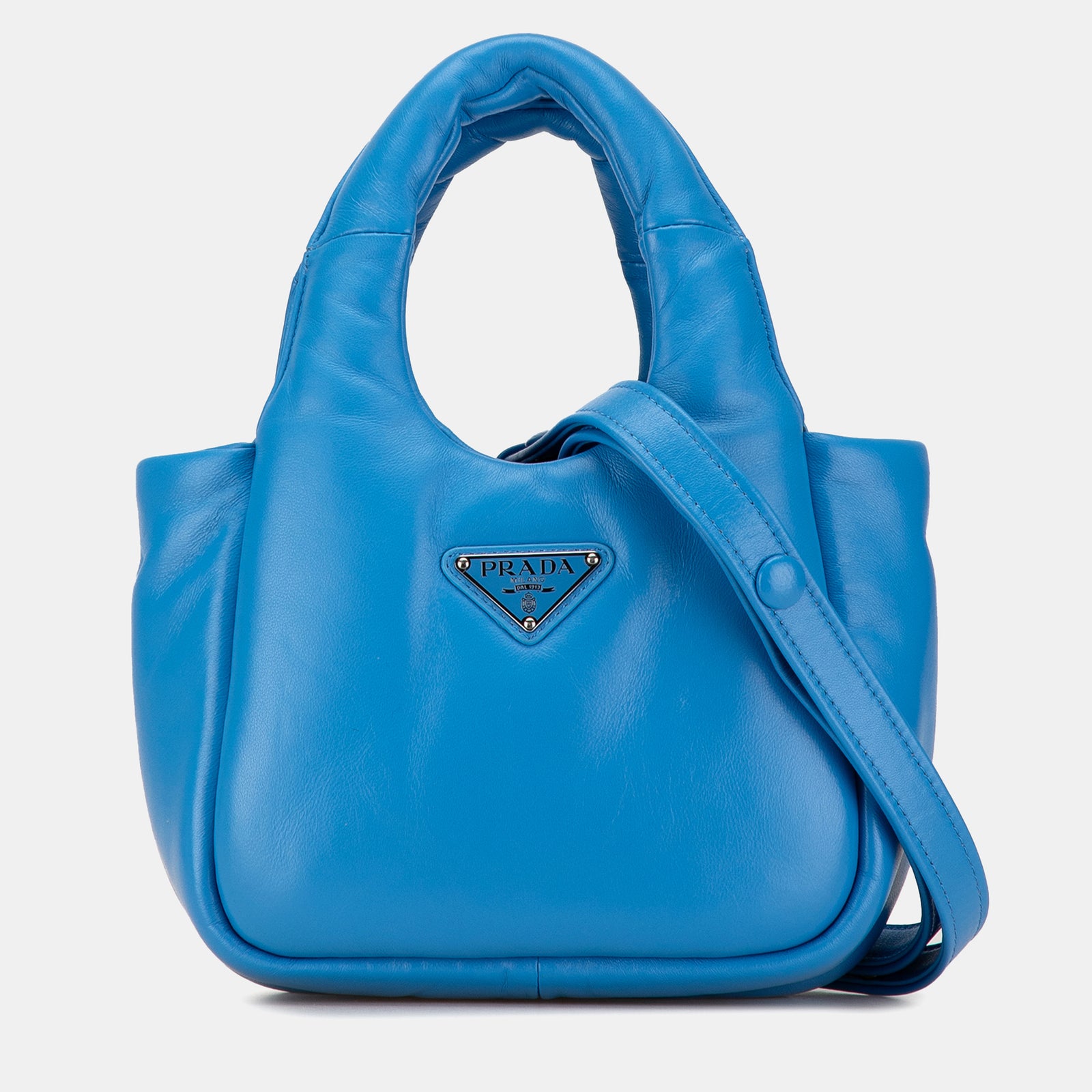 Prada Blue Nappa Leather Small Padded Shoulder Bag