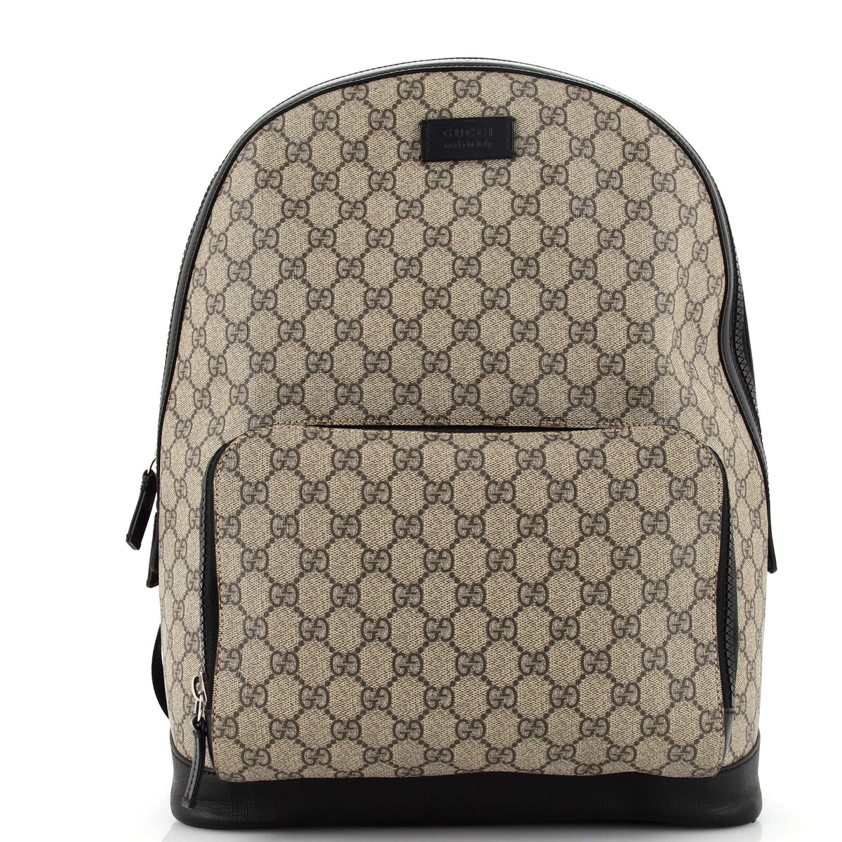 Gucci GUCCI Zip Pocket Backpack GG Coated Canvas Medium