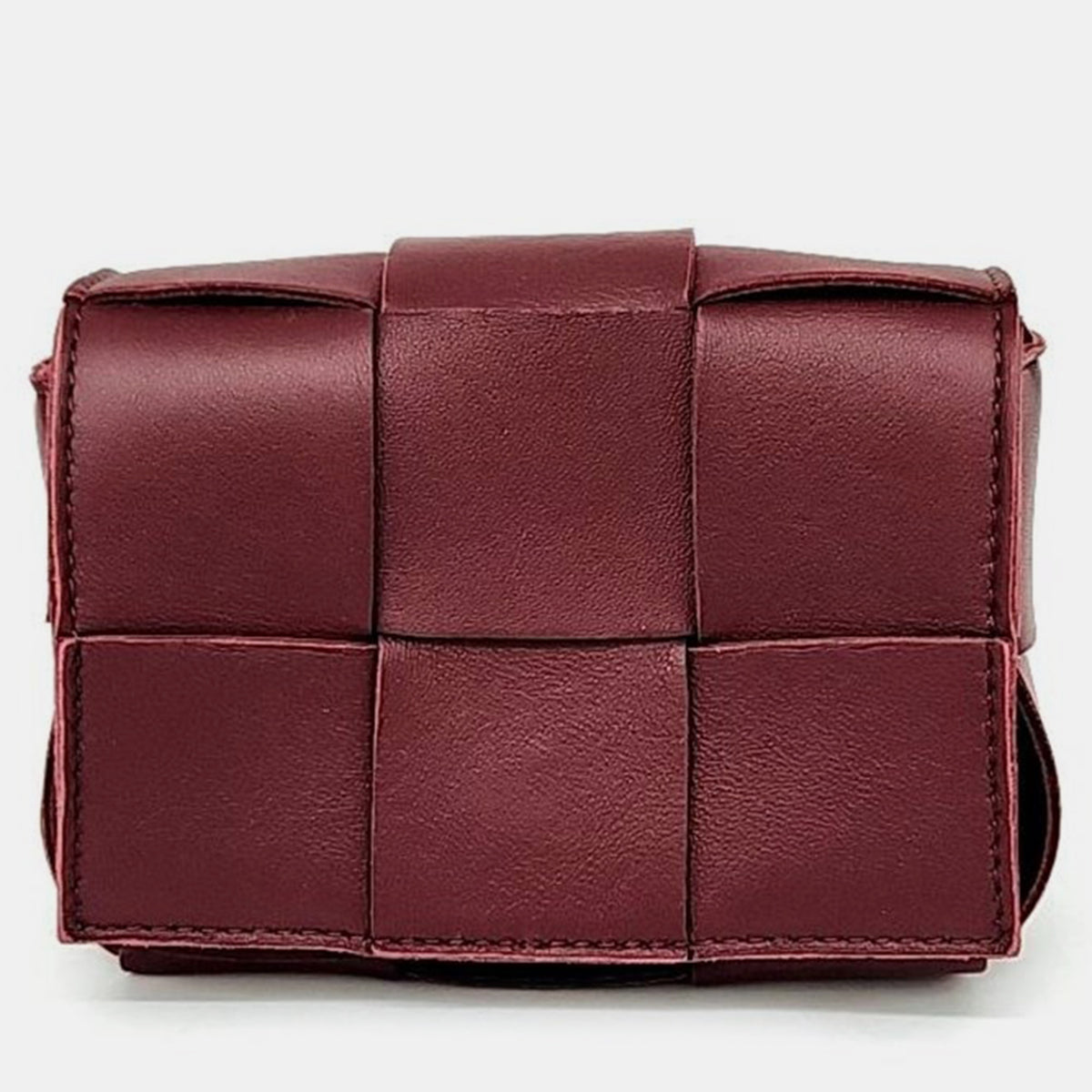 Bottega Veneta Burgundy Maxi Intrecciato Cassette Crossbody Bag