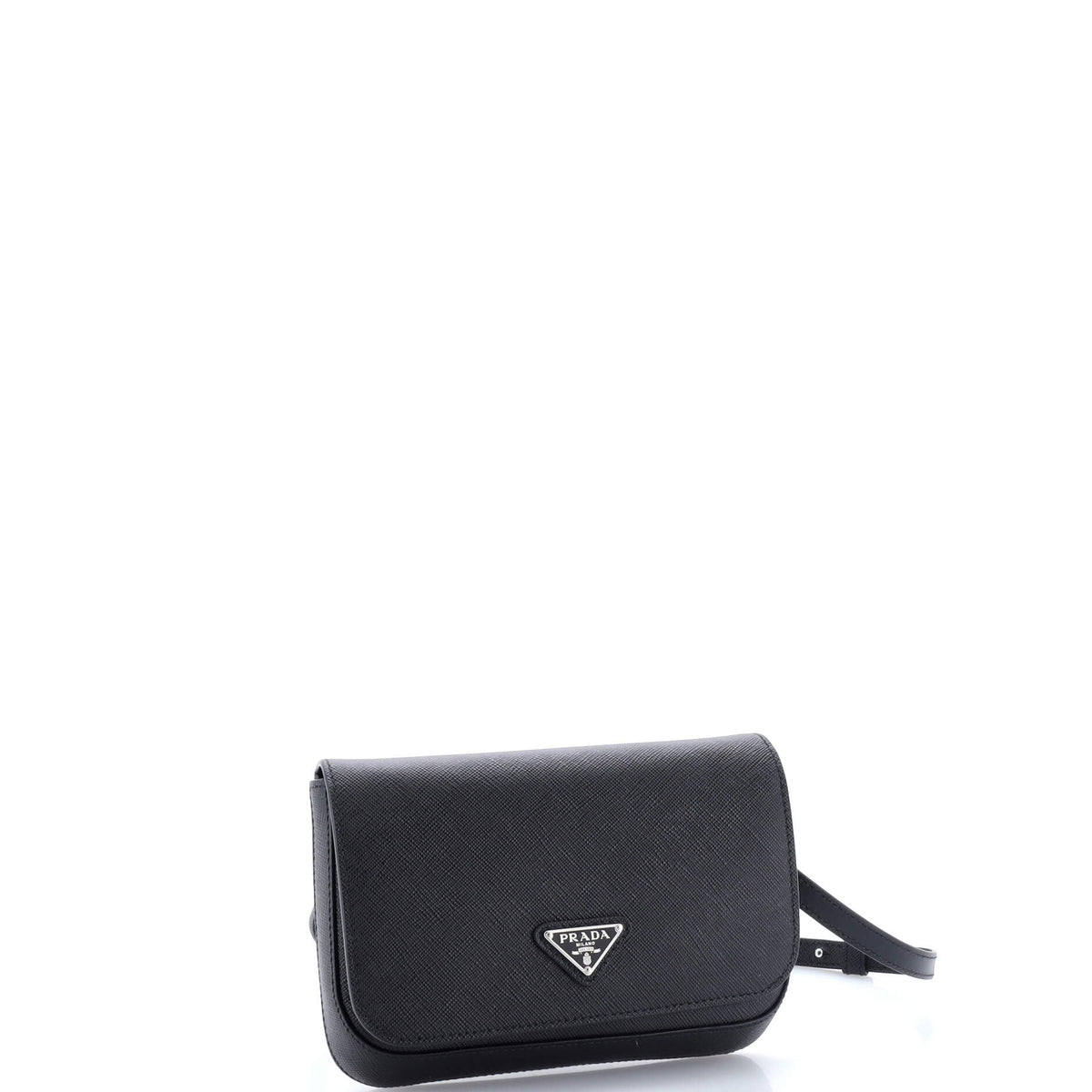 Prada PRADA Triangle Logo Full Flap Shoulder Bag Saffiano Leather