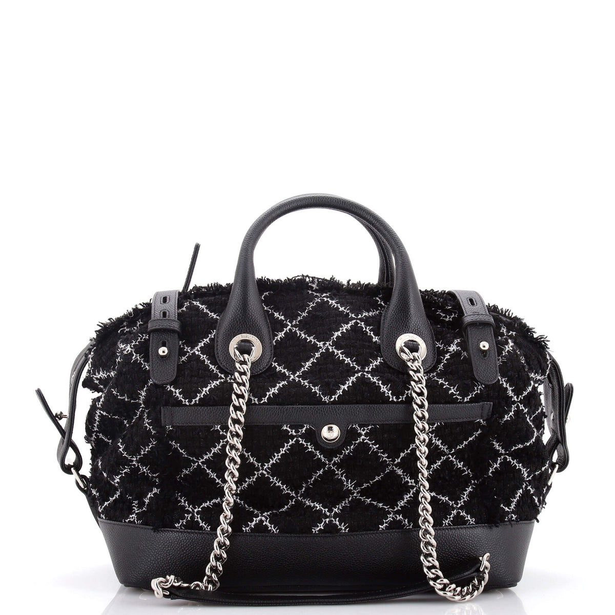 Chanel CHANEL Crest Trip Bowling Bag Tweed and Caviar Medium
