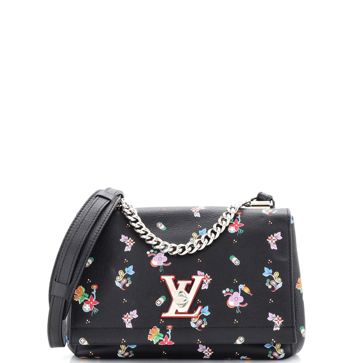 Louis Vuitton Lockme II Handbag Floral Printed Leather BB