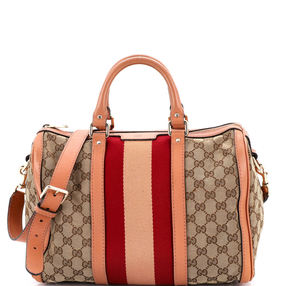 Gucci GUCCI Vintage Web Boston Bag GG Canvas Medium