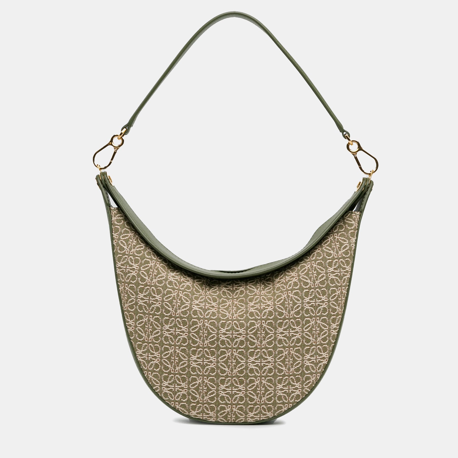 Loewe Green Anagram Canvas Luna Hobo Bag