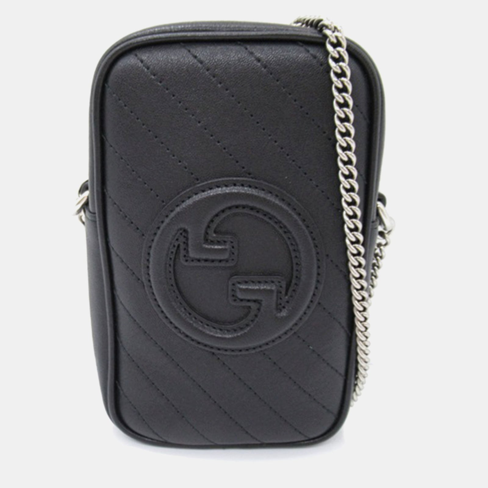 Gucci Mini sac bandoulière Blondie NM en cuir matelassé noir en diagonale