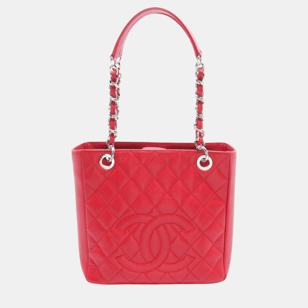 Chanel Red Caviar Skin (Grained Calf) Matelasse PST Tote Bag