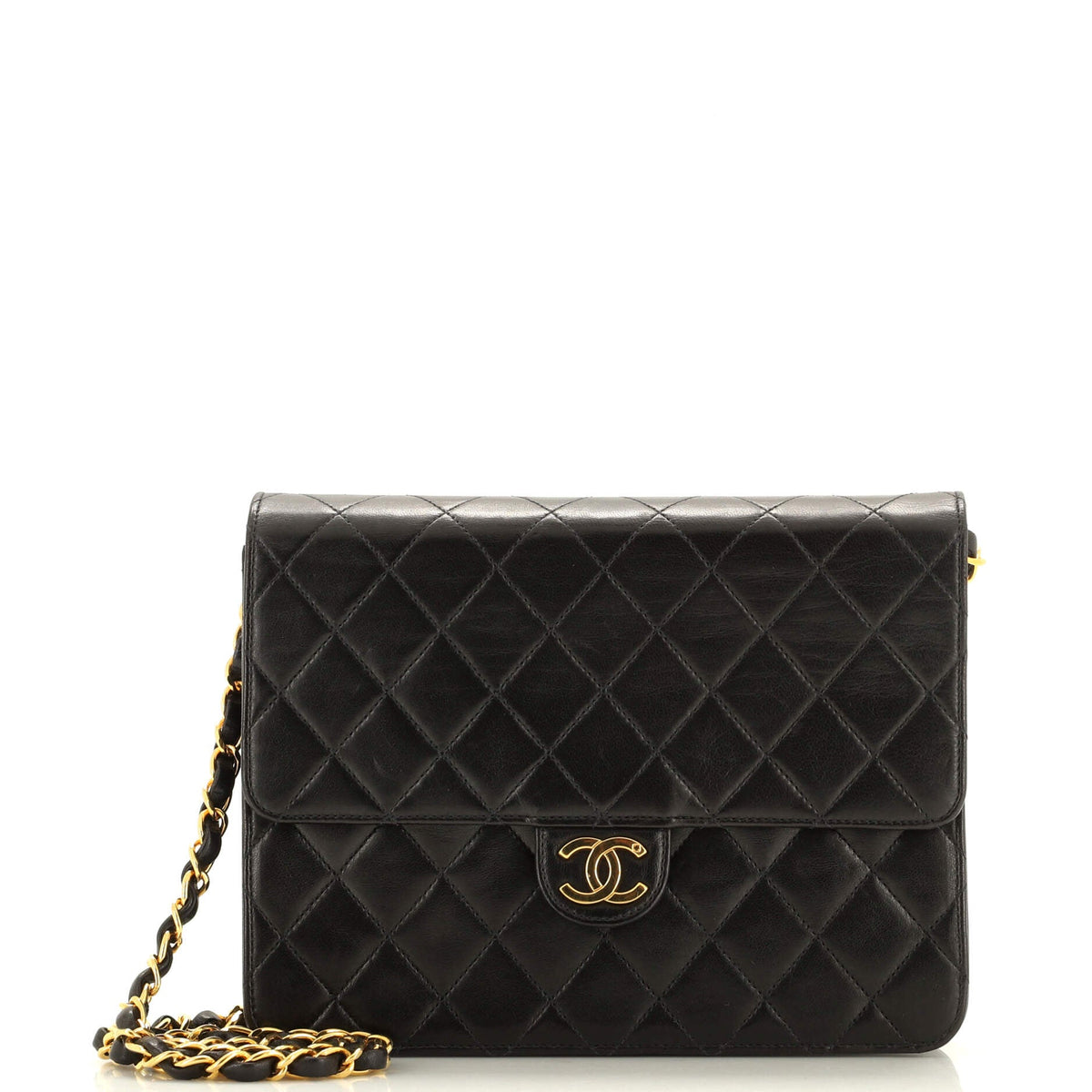 Chanel CHANEL Vintage Clutch with Chain Quilted Leather Small