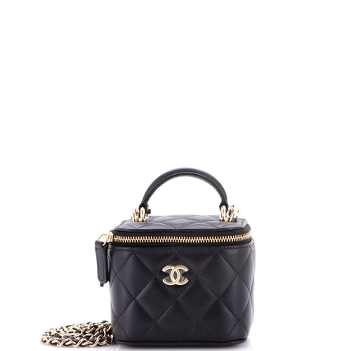 CHANEL Classic Top Handle Vanity Case with Chain Quilted Lambskin Mini
