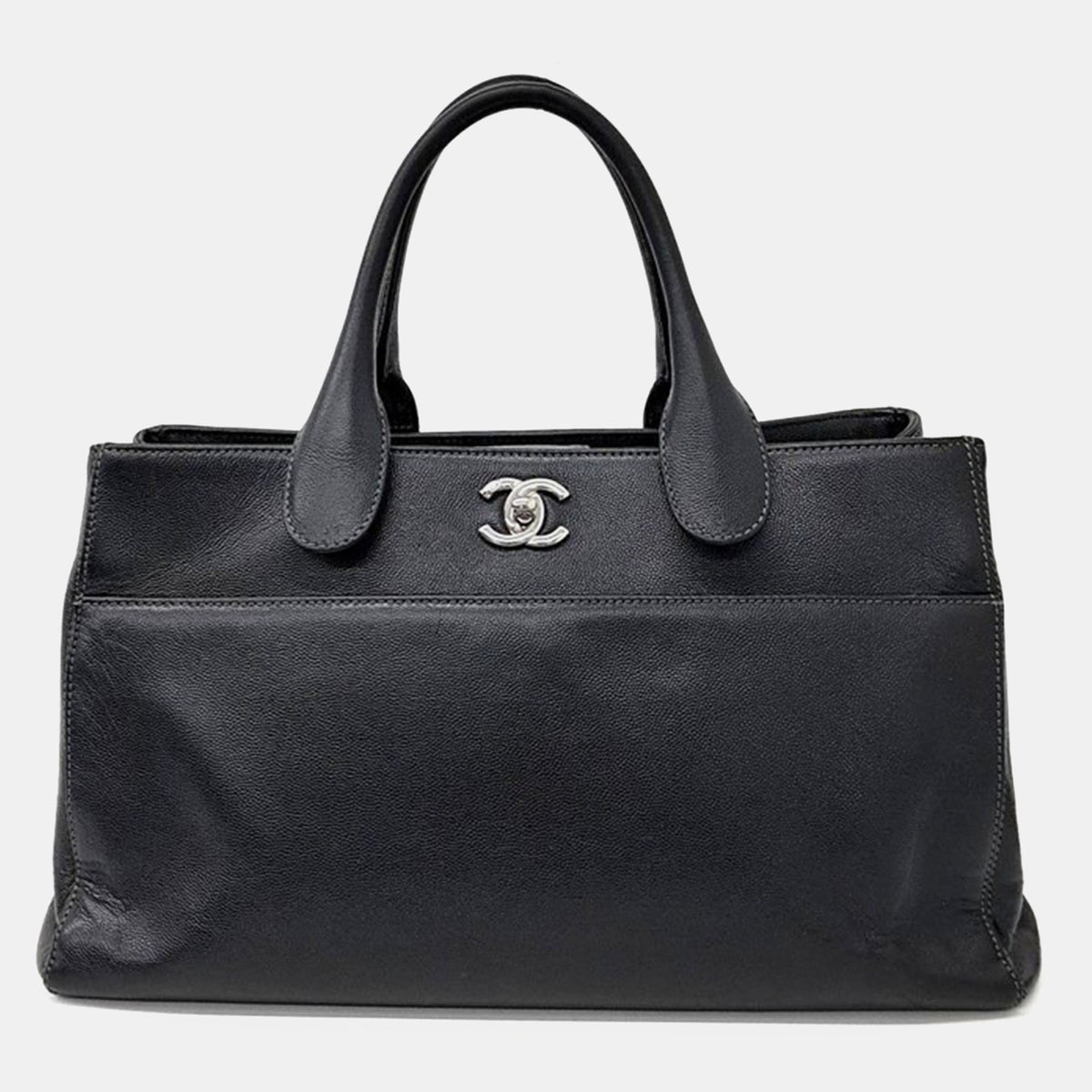 Chanel Black Leather Medium Executive Cerf Tote Bag