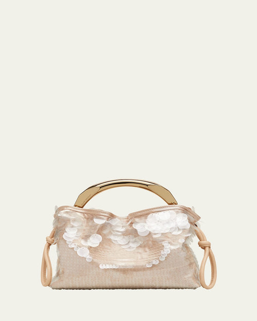 Mia Arc Mini Sequined Top-Handle Bag