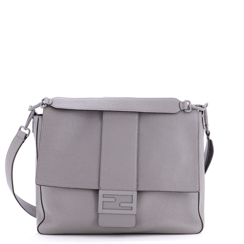FENDI Baguette Flap Messenger Bag Leather Large