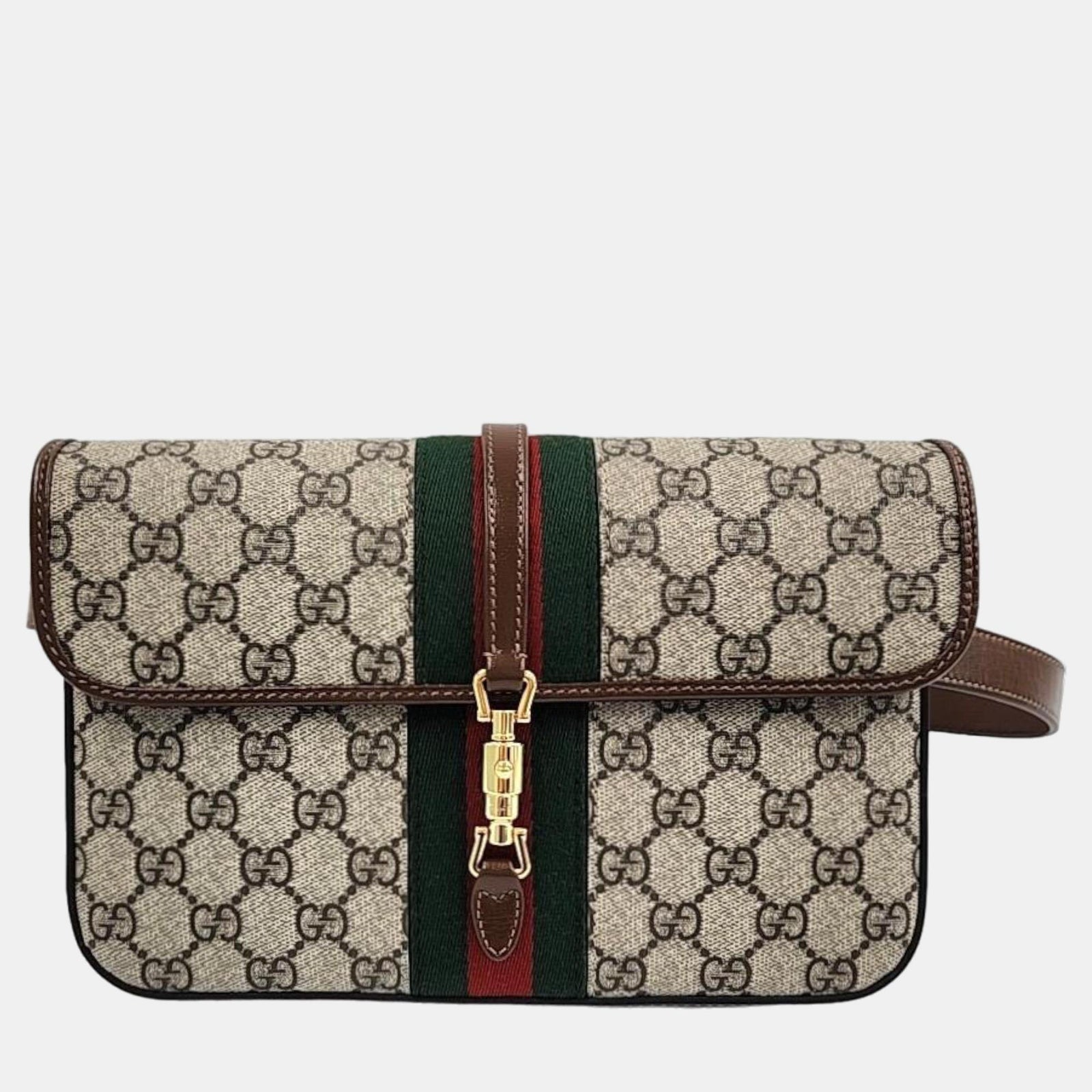 Gucci Braune Gürteltasche „Jackie“ aus GG-Canvas