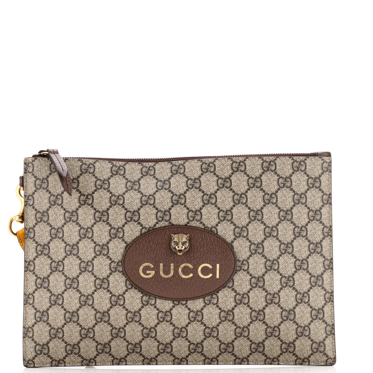 Gucci GUCCI Neo Vintage Wristlet Pouch GG Coated Canvas
